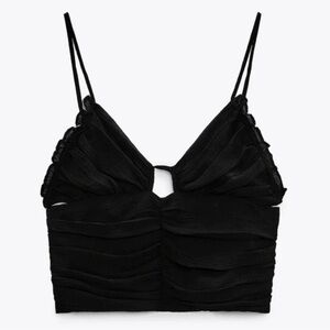 Zara Black Ruffle Camisole